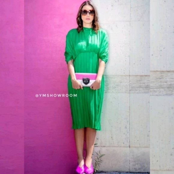 ZARA Studio Pleated midi dress M 711/RQ - Picture 6 of 8